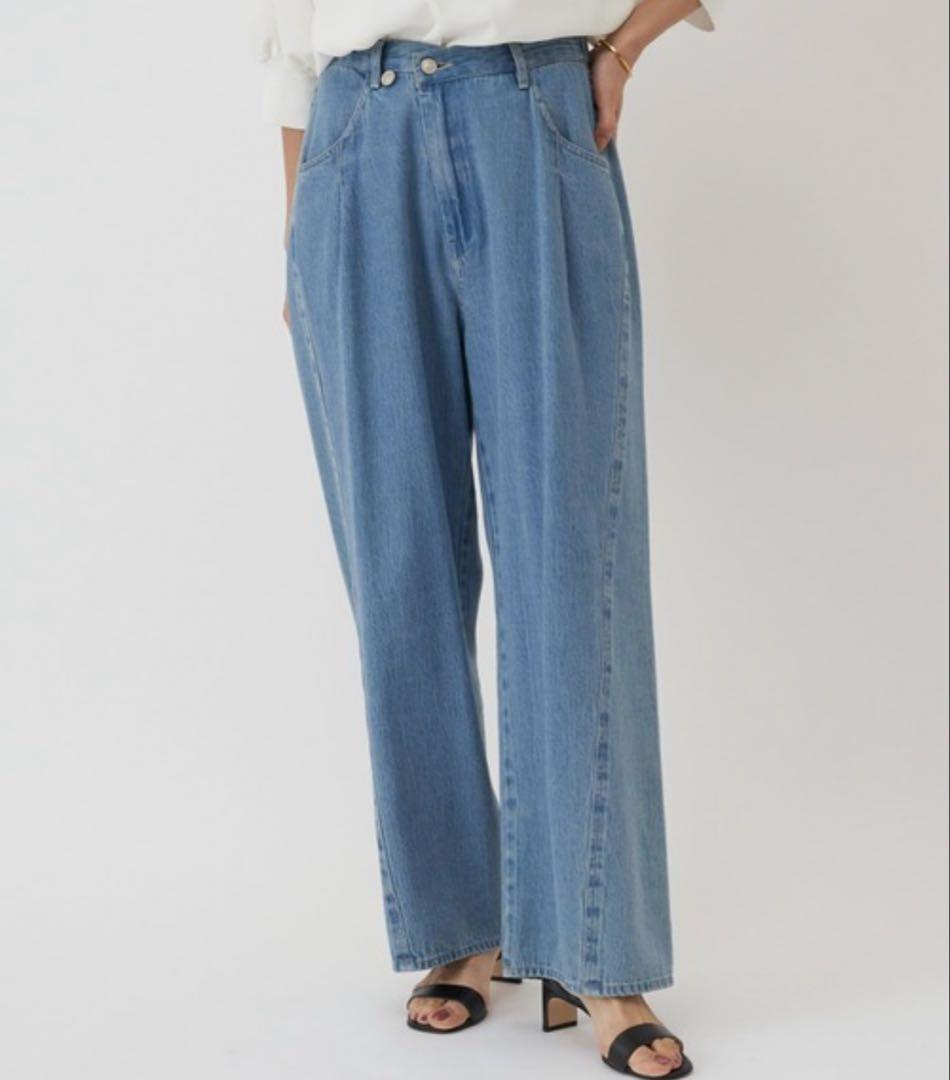 24SS ビアズリー ラップ風デニム Fサイズ FRIPIER ブルー