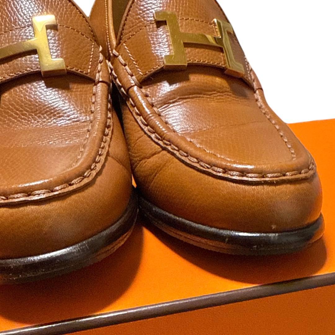 エルメス　ヒール　レザー ローファー 箱付き　36.5