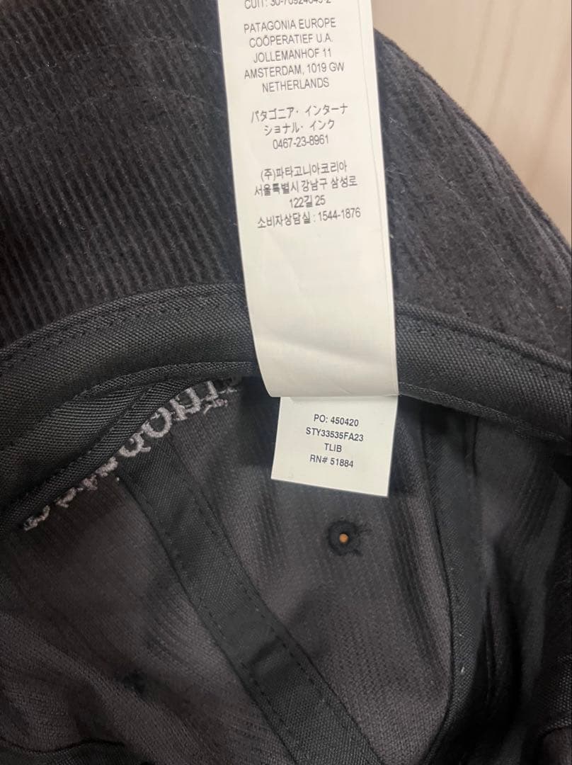 新品 Patagonia パタゴニア コーデュロイ ブラック 黒 キャップ