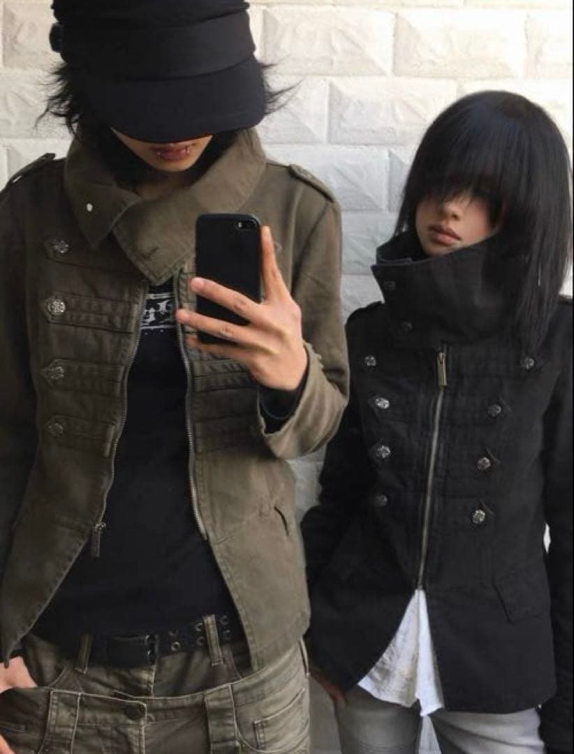 Imdelusion ナポレオンジャケット スリムライダースジャケット y2k