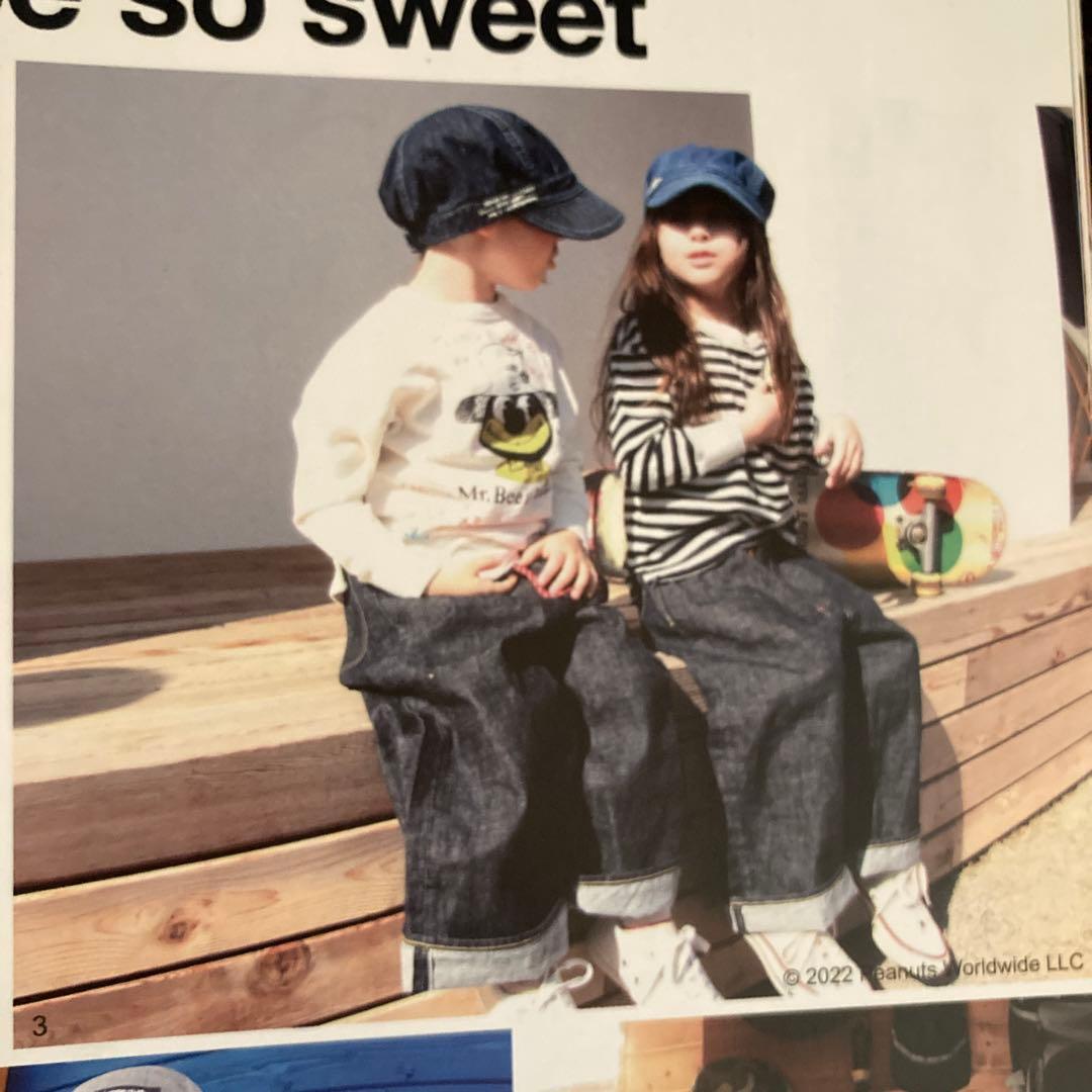 デニムダンガリー ワイドデニム　150 160