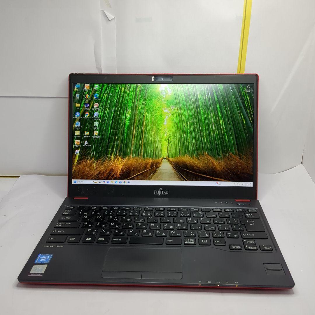 軽量&薄型　富士通LIFEBOOKスタイリッシュ赤ノートパソコンカメラ付