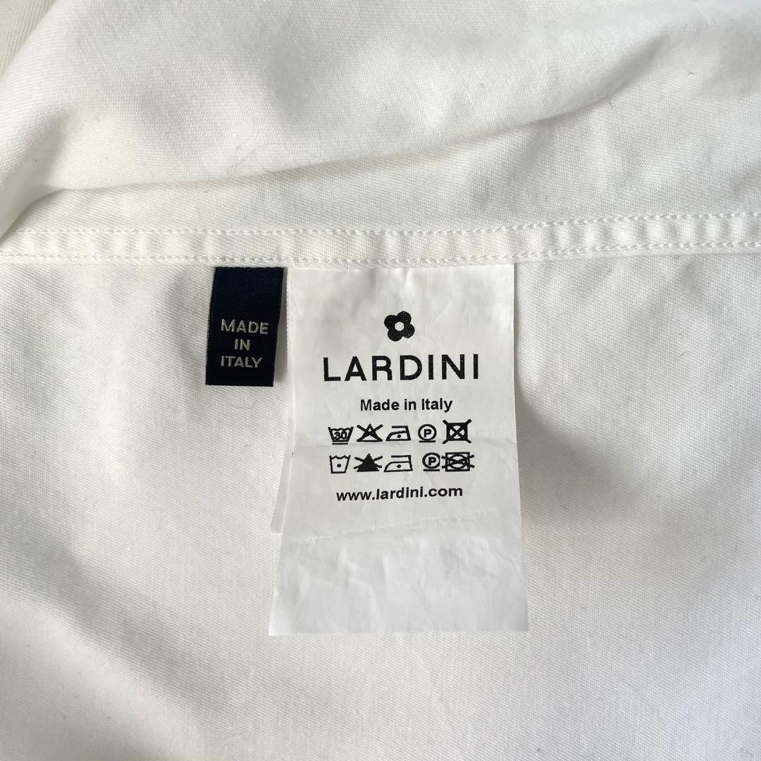 LARDINIラルディーニ ホリゾンタルカラーシャツ ブートニエール 43 白
