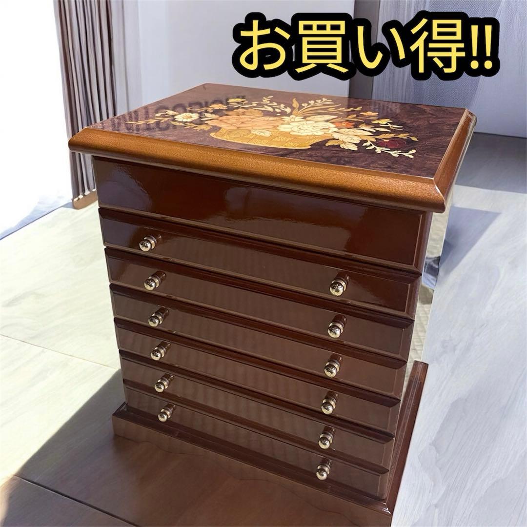 イタリア製　豪華な象嵌細工 ジュエリーボックス　ジュエリーボックス