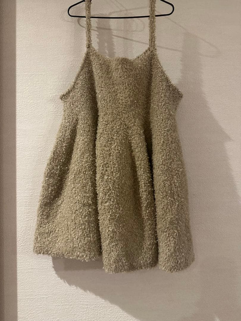 Searoomlynn Ribbon Yarn フレアニットキャミ　ベージュ