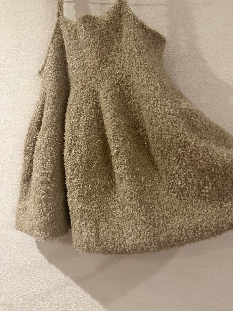 Searoomlynn Ribbon Yarn フレアニットキャミ　ベージュ