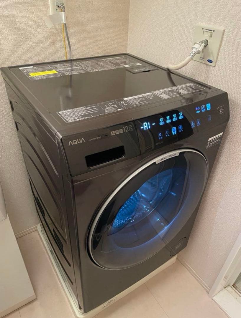あ*き様 【美品急出品】アクア洗濯乾燥機 AQW-DX12P(K)洗濯12kg/