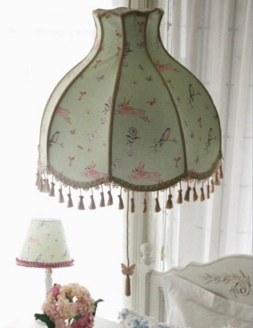 kino 花鳥うさぎ柄　ランプ　照明　電球　天井照明　梨花