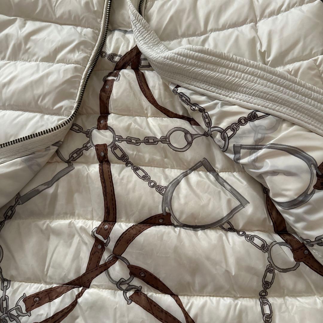 極美品　ラルフローレン　アイボリー系　ダウンコート スカーフ柄