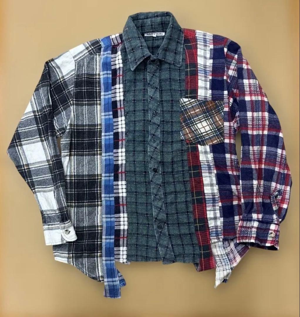 Rebuild by Needles マルチカラー チェック ネルシャツ 再構築