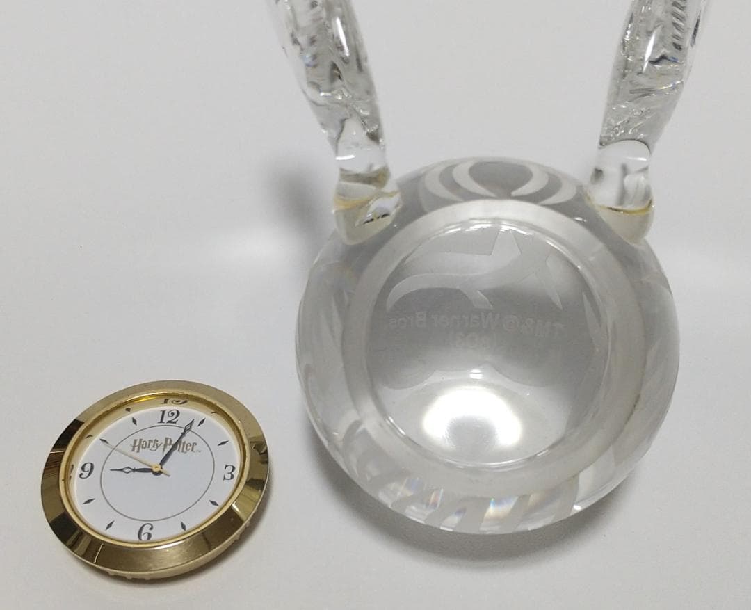 ハリーポッター スニッチ型置き時計 クリスタルガラス製