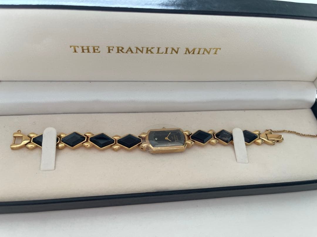 THE FRANKLIN MINT ゴールド ブラック ブレスレットウォッチ
