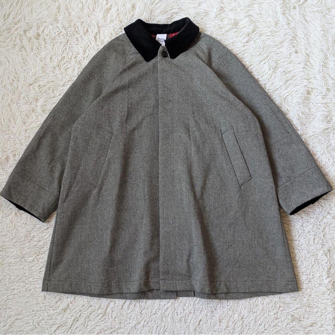 buoy buoy/ブイ　ステンカラーコート　裏地ネルチェック　サイズFree