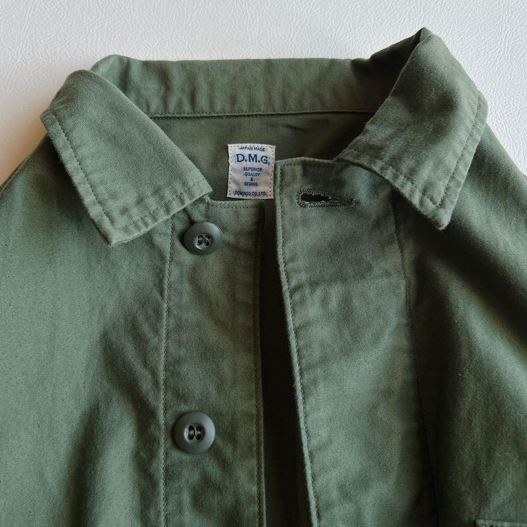 D.M.G ⿻ ワークシャツ ジャケット ミリタリー カーキ カジュアル ルーズ