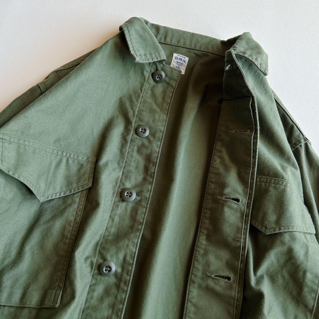 D.M.G ⿻ ワークシャツ ジャケット ミリタリー カーキ カジュアル ルーズ
