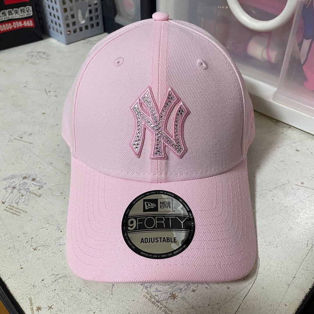 ニューエラ　ラインストーン　ヤンキース　ピンク　9FORTY