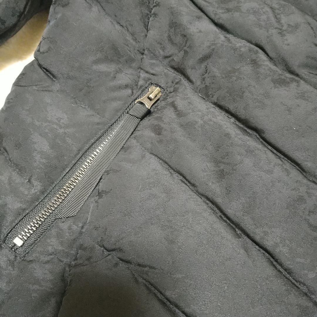 極美品 Spoom ショート丈ダウンコート 総柄 Aライン ウエストマーク 黒