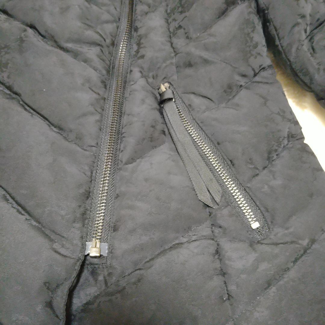 極美品 Spoom ショート丈ダウンコート 総柄 Aライン ウエストマーク 黒