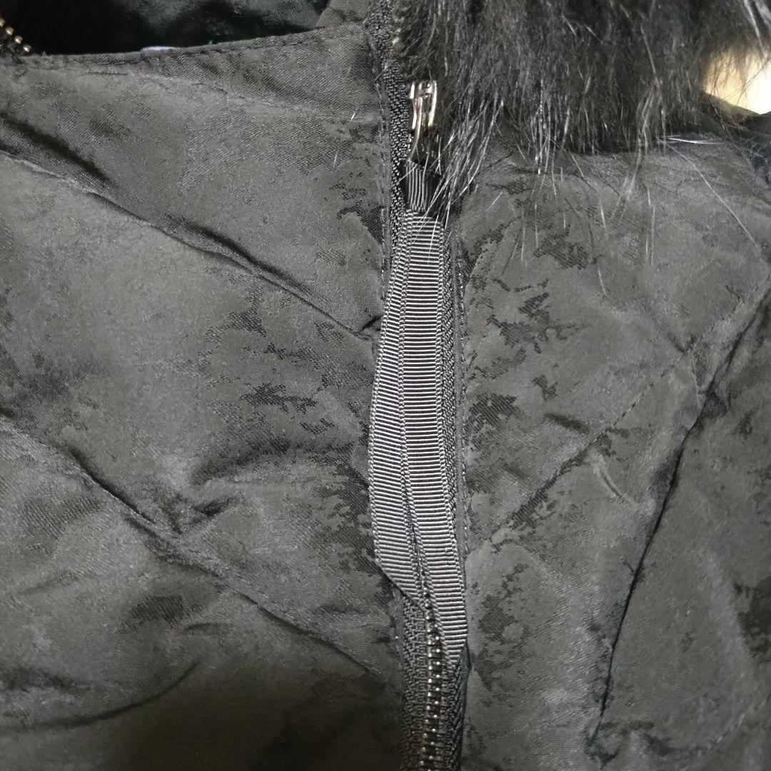 極美品 Spoom ショート丈ダウンコート 総柄 Aライン ウエストマーク 黒