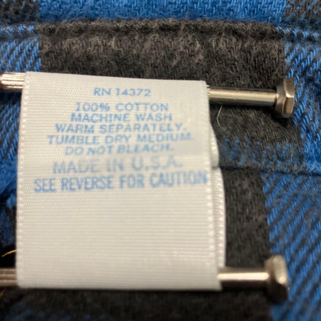 80s〜　Eddie Bauer ネルシャツ　青/黒✨　USA製