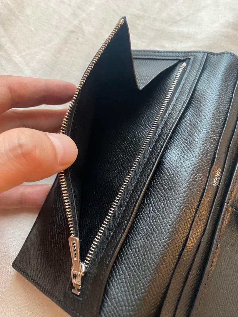 【超人気】HERMES エルメス　べアンスフレ　ヴォーエプソン ブラック