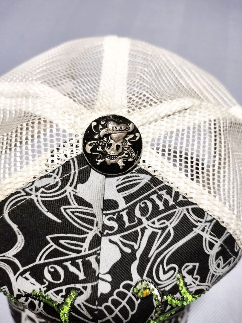 試着程度 Ed Hardy エド・ハーディー スカル刺繍キャップ ラインストーン