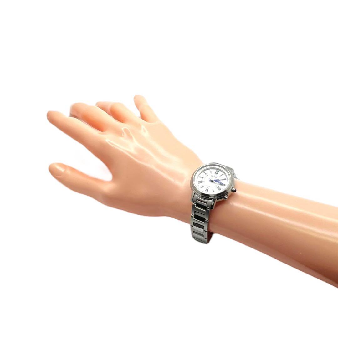 【美品】セイコー ルキア デイト チタニウム 電波ソーラー 腕時計 805