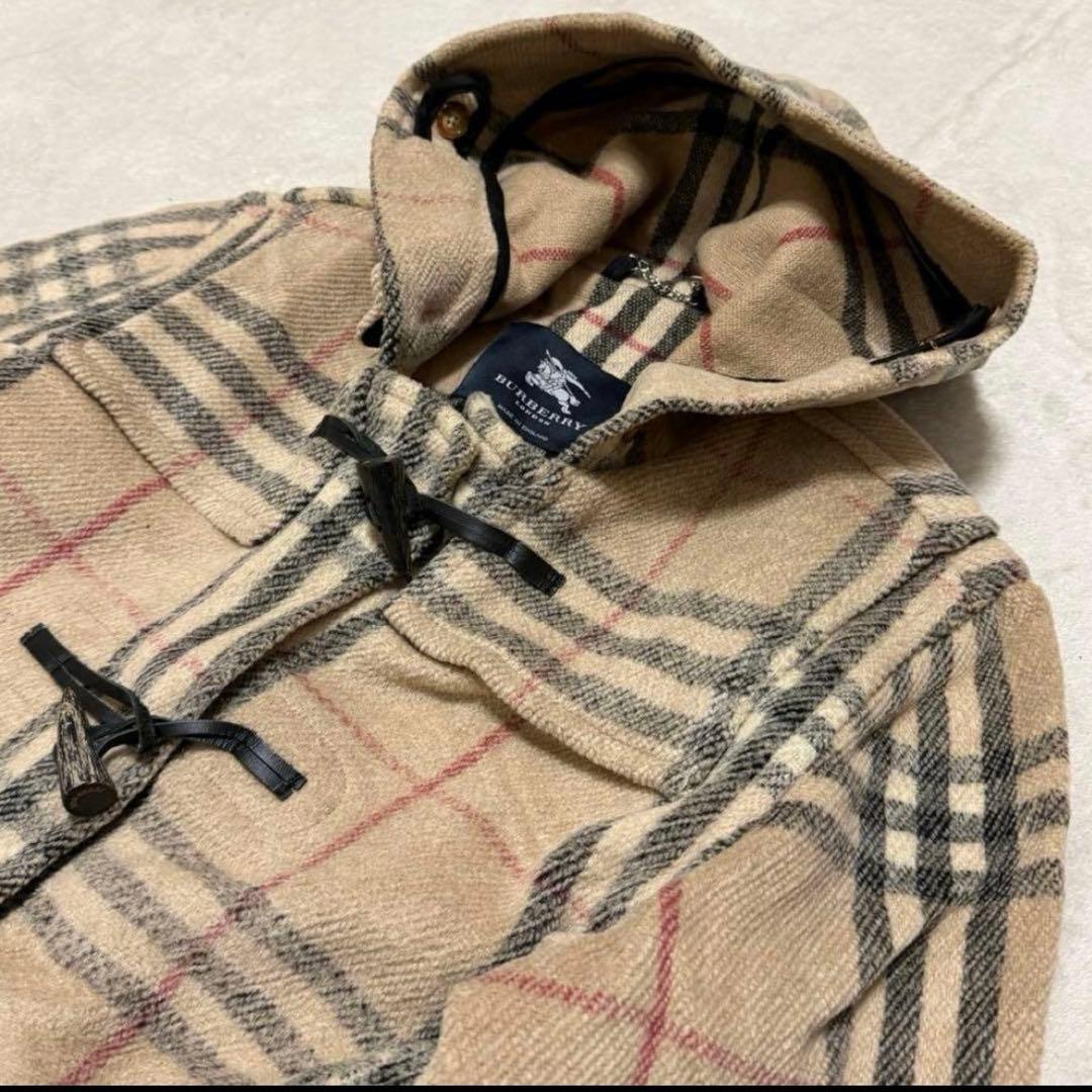 美品　バーバリーロンドン　ダッフルコート　霜降りノバチェック　L〜XL ベージュ