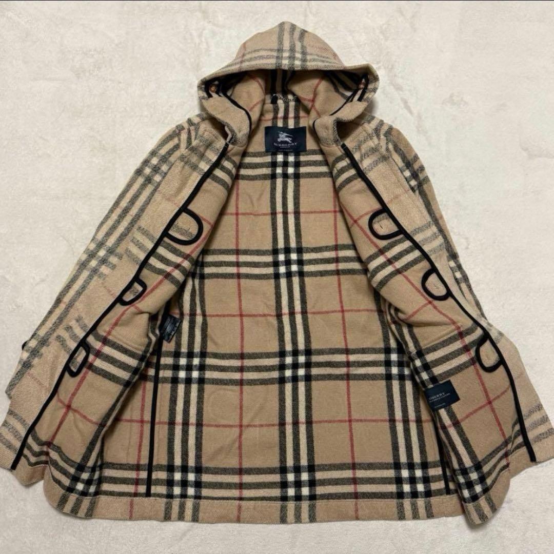 美品　バーバリーロンドン　ダッフルコート　霜降りノバチェック　L〜XL ベージュ