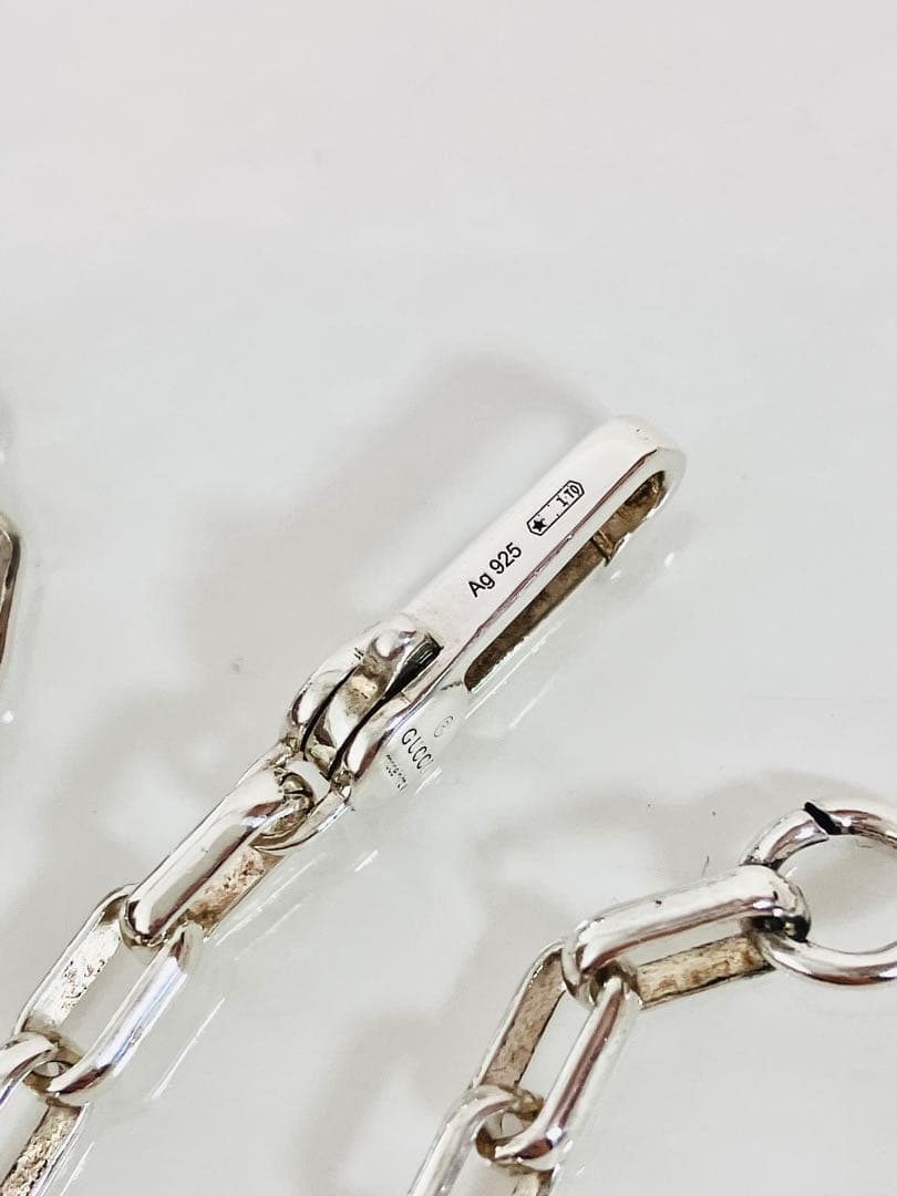 【リピ割価格】GUCCI レクタングル チェーン ネックレス SV925