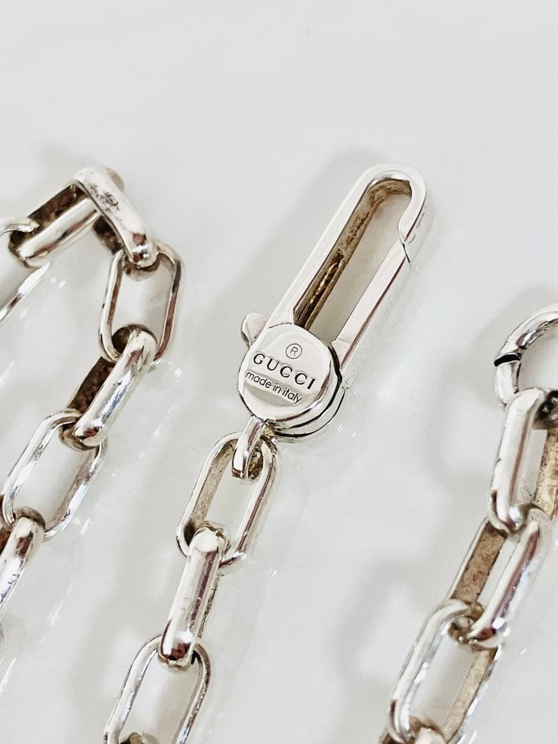 【リピ割価格】GUCCI レクタングル チェーン ネックレス SV925