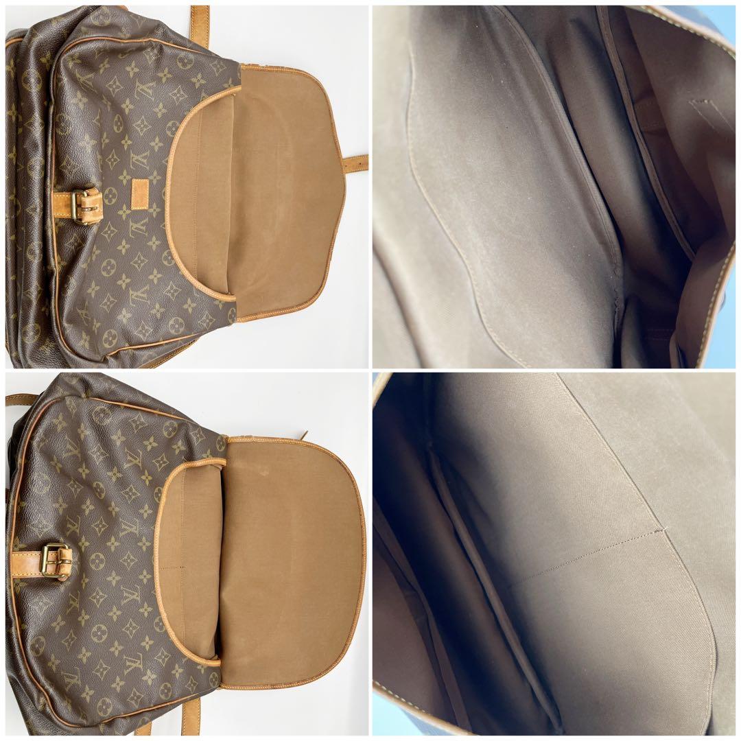 ルイヴィトン ソミュール 35 モノグラム ショルダーバッグ ショルダー千切れ有