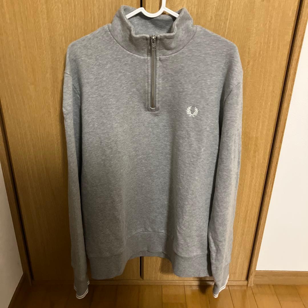 FRED PERRY グレー ハーフジップ トレーナー L