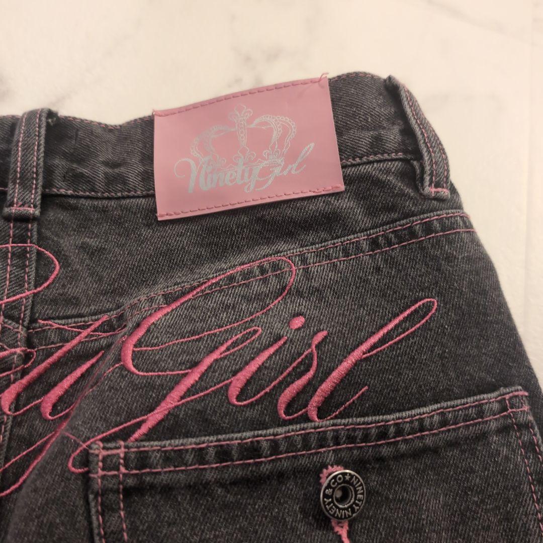 極美品【9090 girl】Logo Buggy Denim Pants S