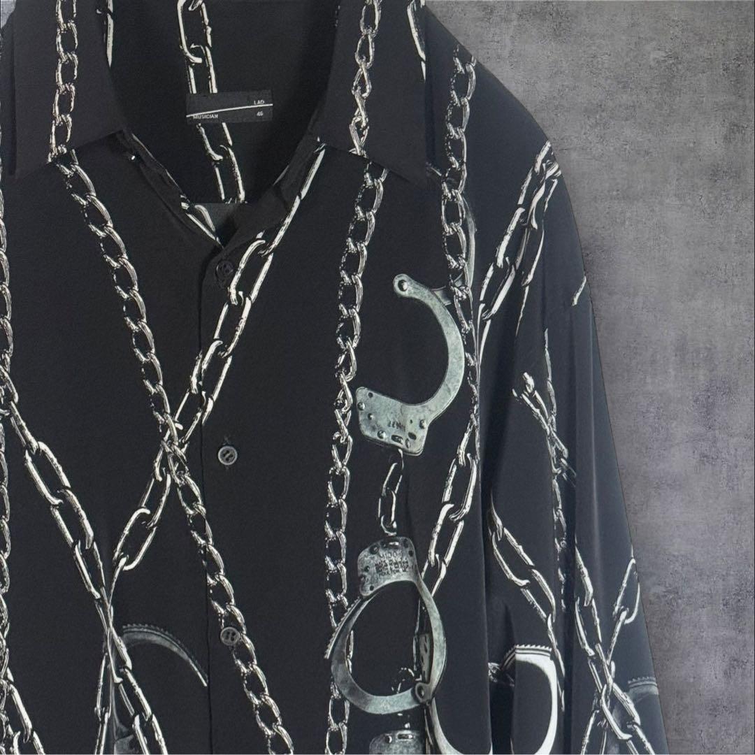 【希少サンプル品】LAD MUSICIAN デシン チェーン柄 ビッグシャツ