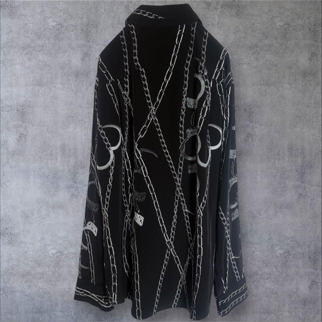 【希少サンプル品】LAD MUSICIAN デシン チェーン柄 ビッグシャツ