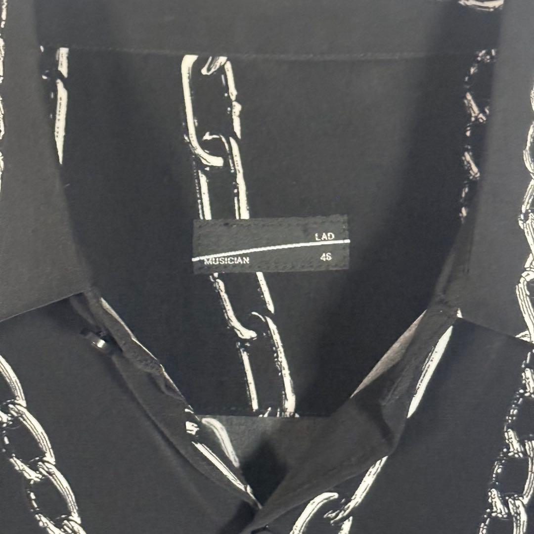 【希少サンプル品】LAD MUSICIAN デシン チェーン柄 ビッグシャツ