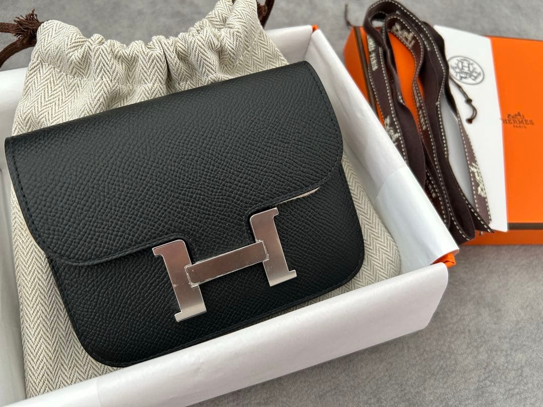 新品未使用 正規品 エルメス コンスタンス スリム 黒 ブラック　K刻印