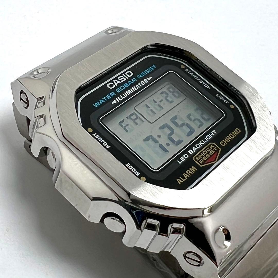 新品 G-SHOCK DW-5600UE フルメタルカスタム ステンレスシルバー