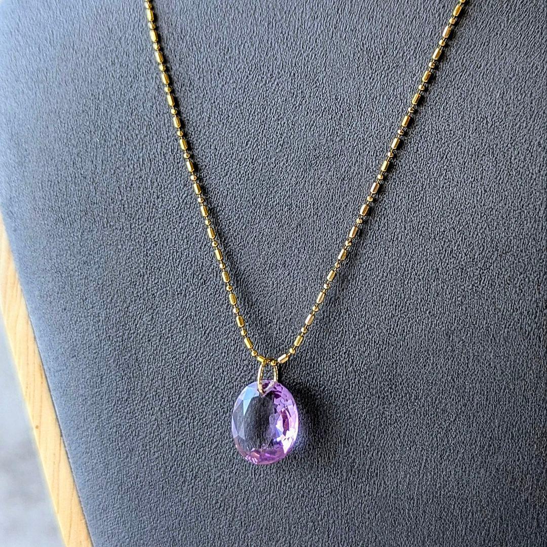 ＊N♢K18 大粒アメシスト 5.3ct チャーム ペンダントトップ