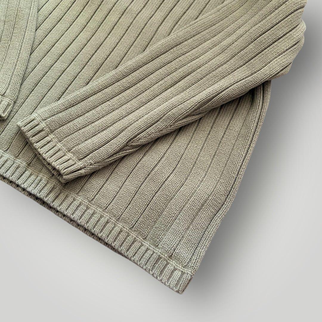 美品！名作 エディーバウアー コットンニット リブ編み クルーネック XL