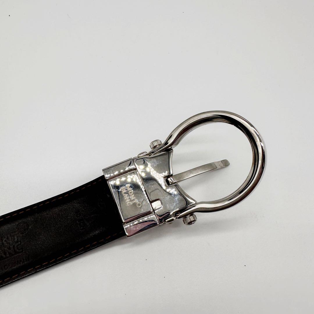 美品☆Mont Blanc モンブラン ブラック レザー ベルト☆B34