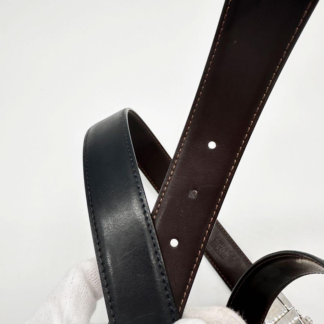 美品☆Mont Blanc モンブラン ブラック レザー ベルト☆B34