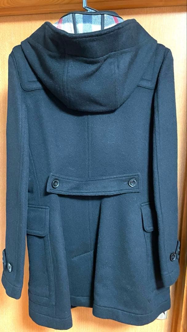 BURBERRY BRIT ダッフルコート ウール　ノバチェック　ブラック　40