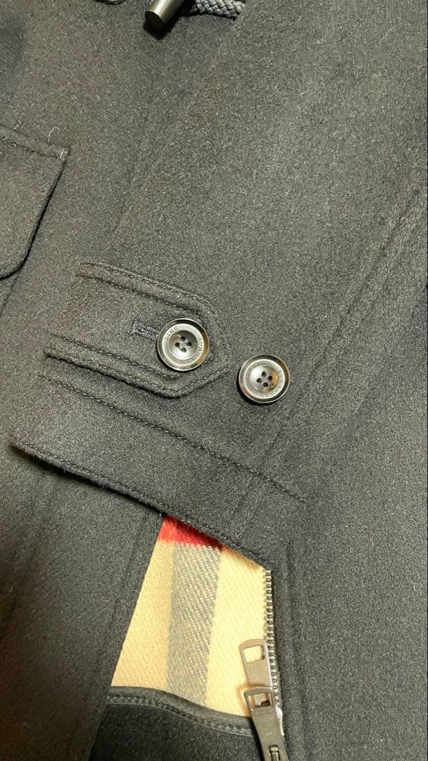 BURBERRY BRIT ダッフルコート ウール　ノバチェック　ブラック　40