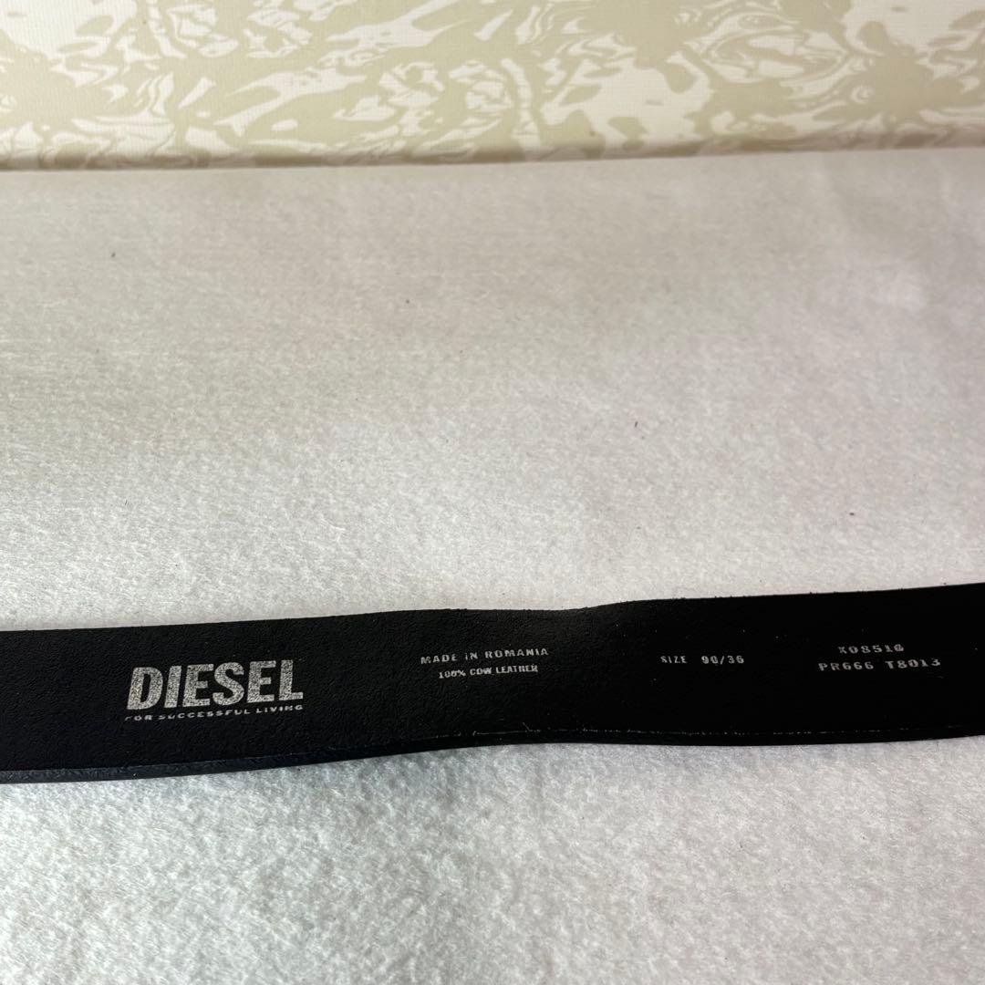 DIESEL ディーゼル　黒レザーベルト オーバルバックル