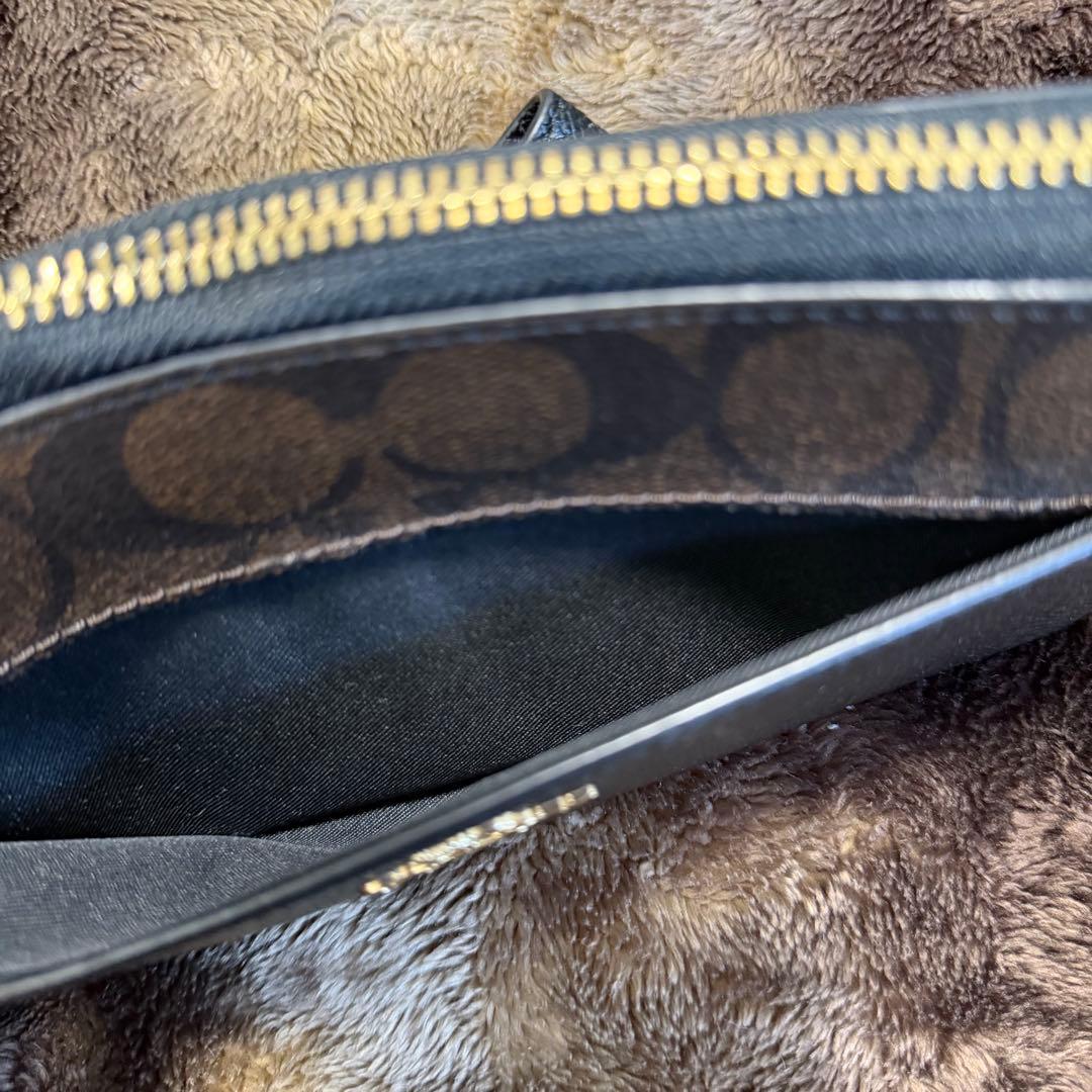 【極美品】定価39960円COACH ブラック ブラウン レザー 長財布