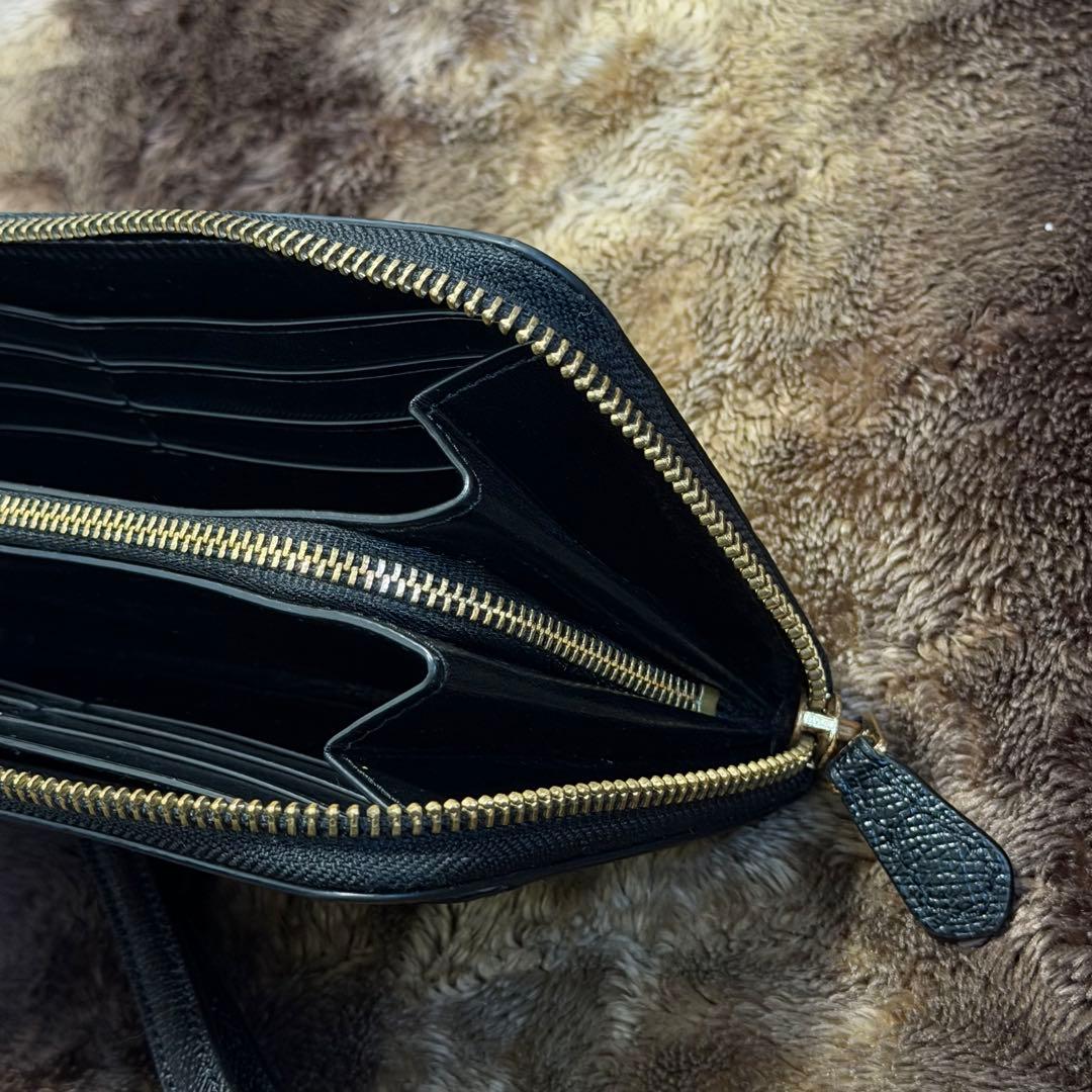 【極美品】定価39960円COACH ブラック ブラウン レザー 長財布