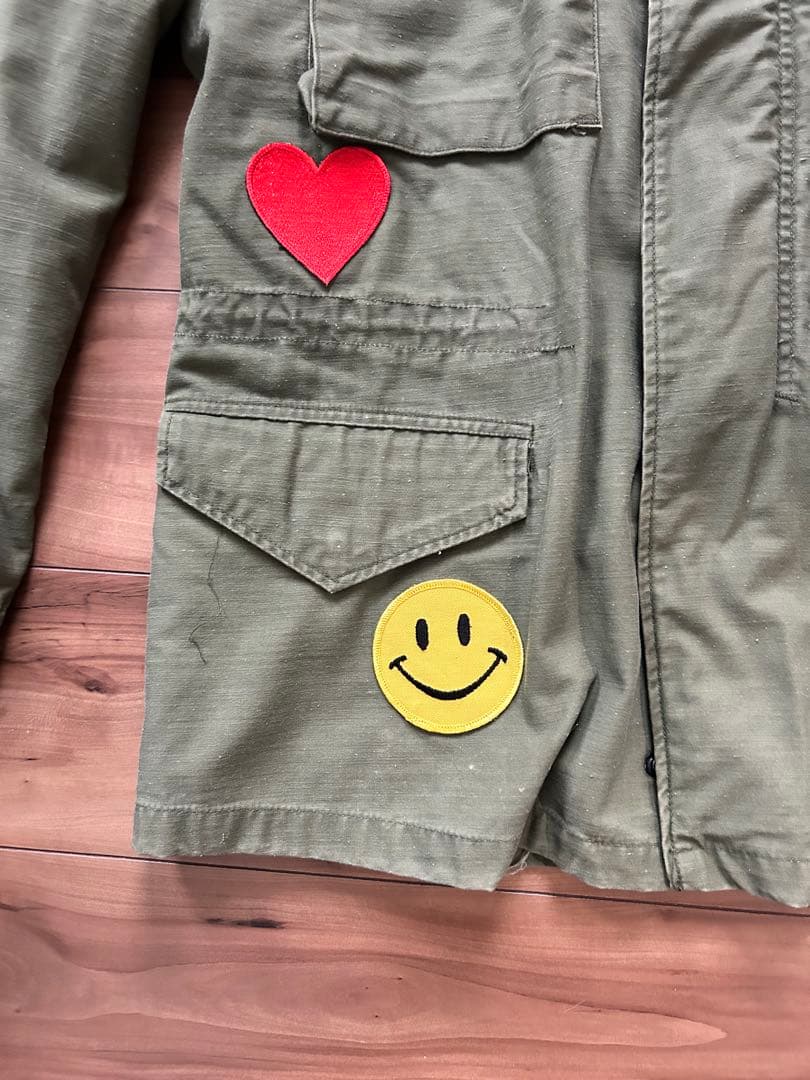 M-65 フィールドジャケット　実物　ヒッピー風カスタム