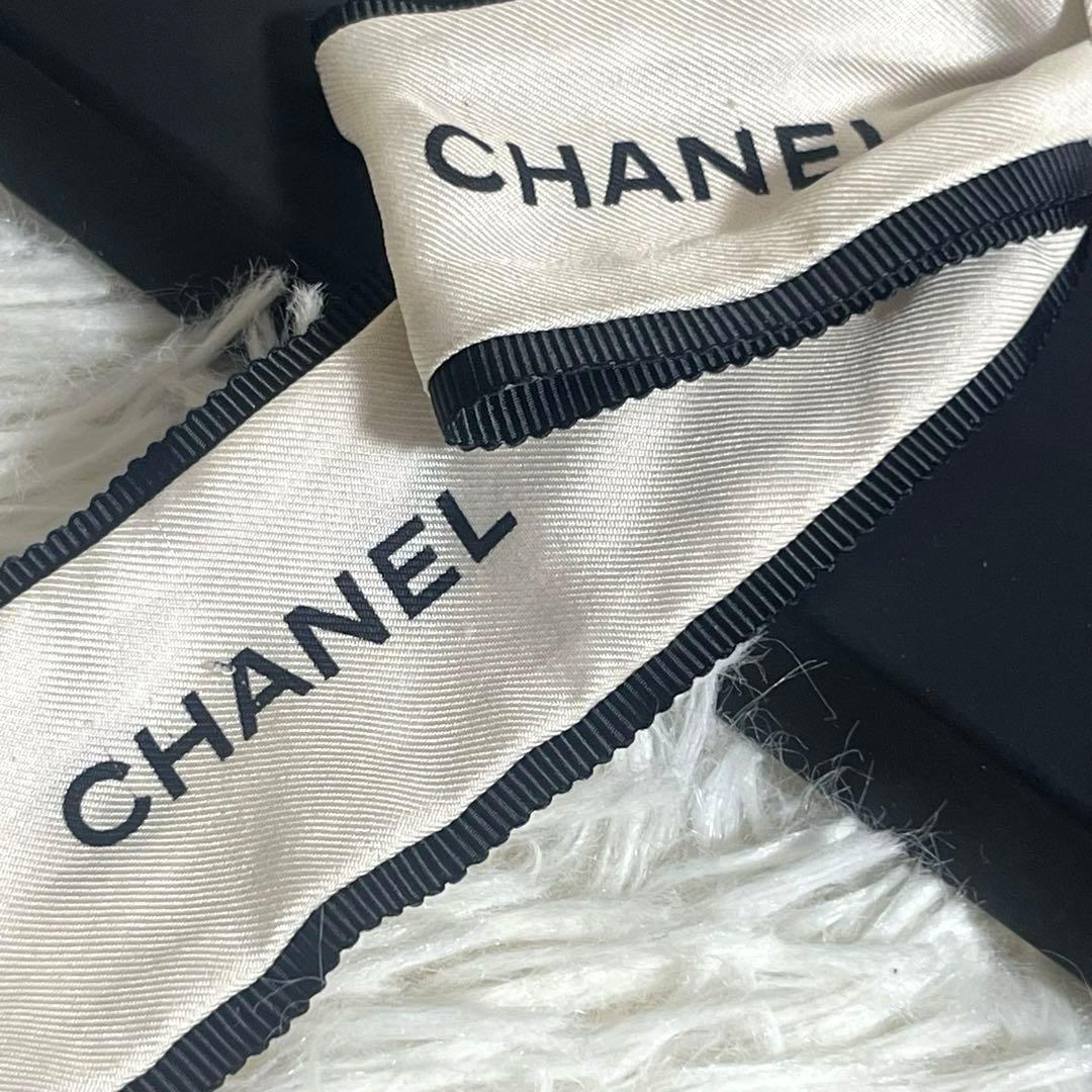 希少　CHANEL シャネル　ヘアゴム　シュシュ　リボン　ココマーク　エクリュ